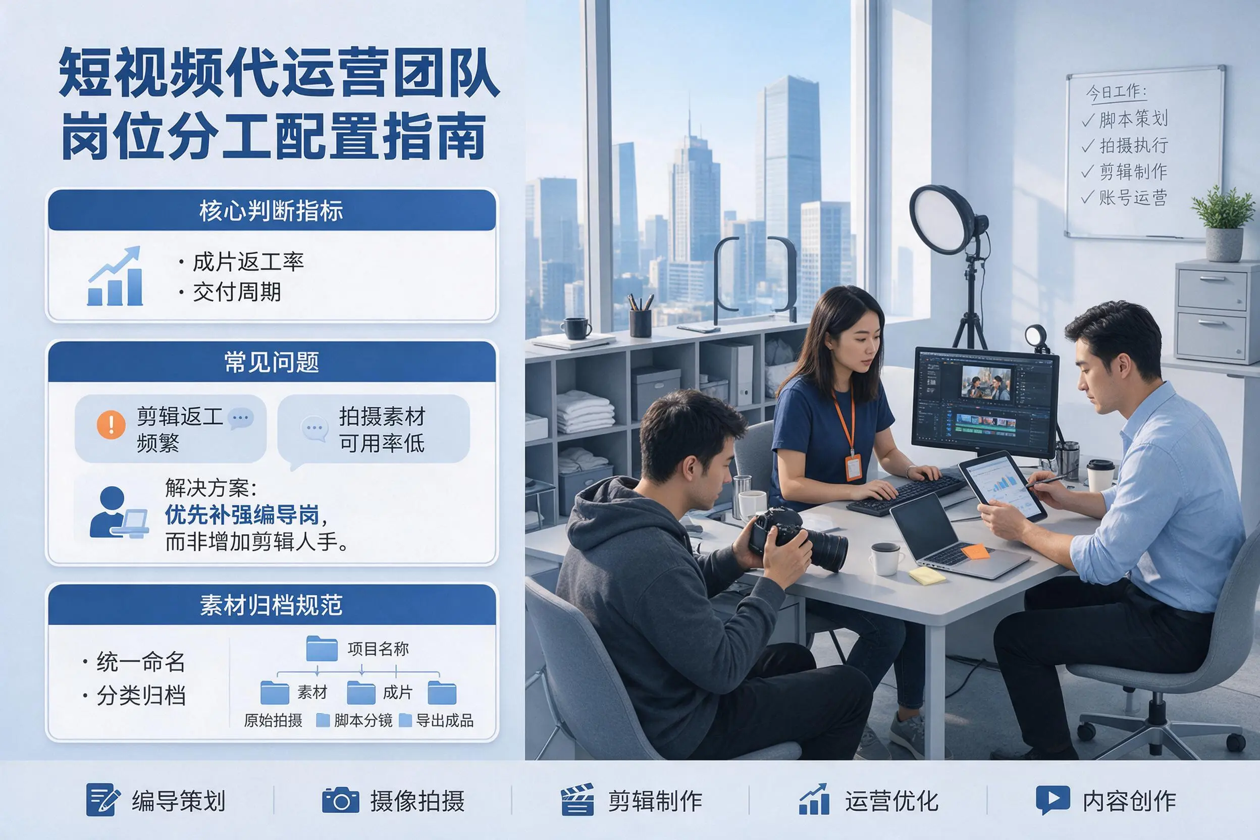 短视频代运营团队如何配置？济源企业岗位分工科普说明